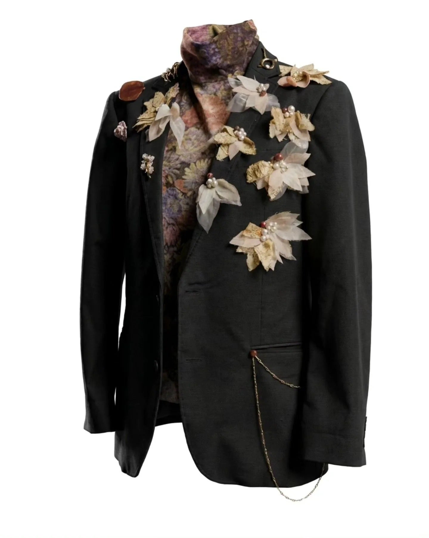 Real Vintage Tailored Floral Appliqué Blazer Jacket