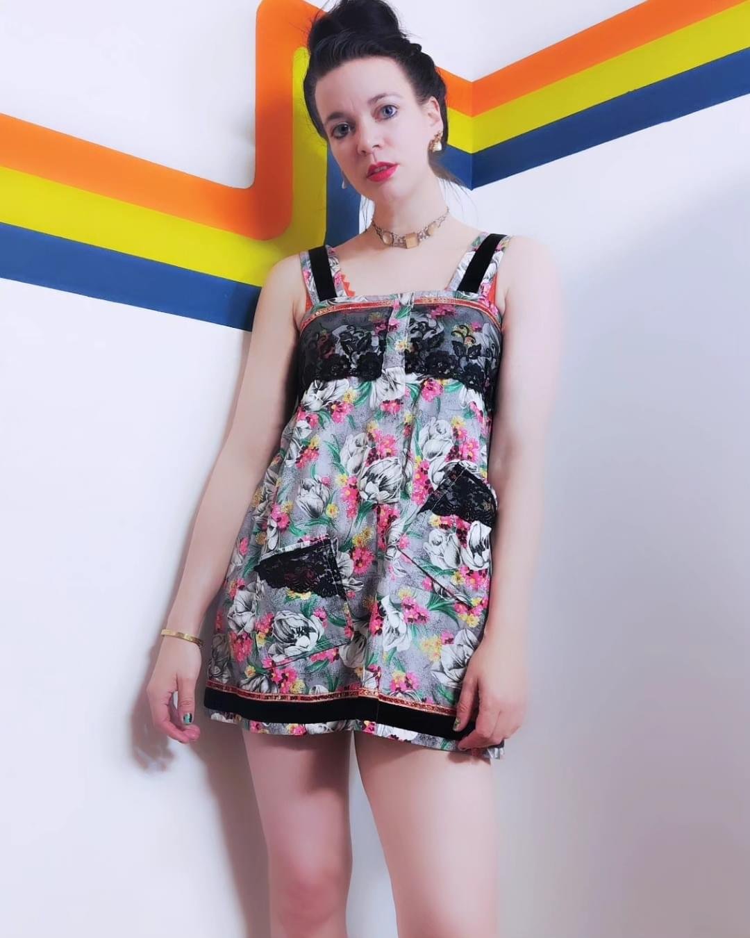 Vintage Floral Mini Dress - Image 2
